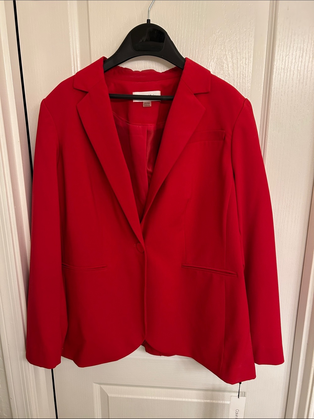 Calvin Klein Red Single-Button Women's Blazer